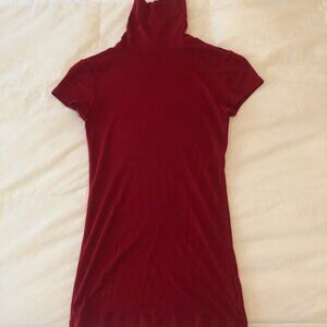 Deep Cherry Red Shortsleeve Gap Turtleneck